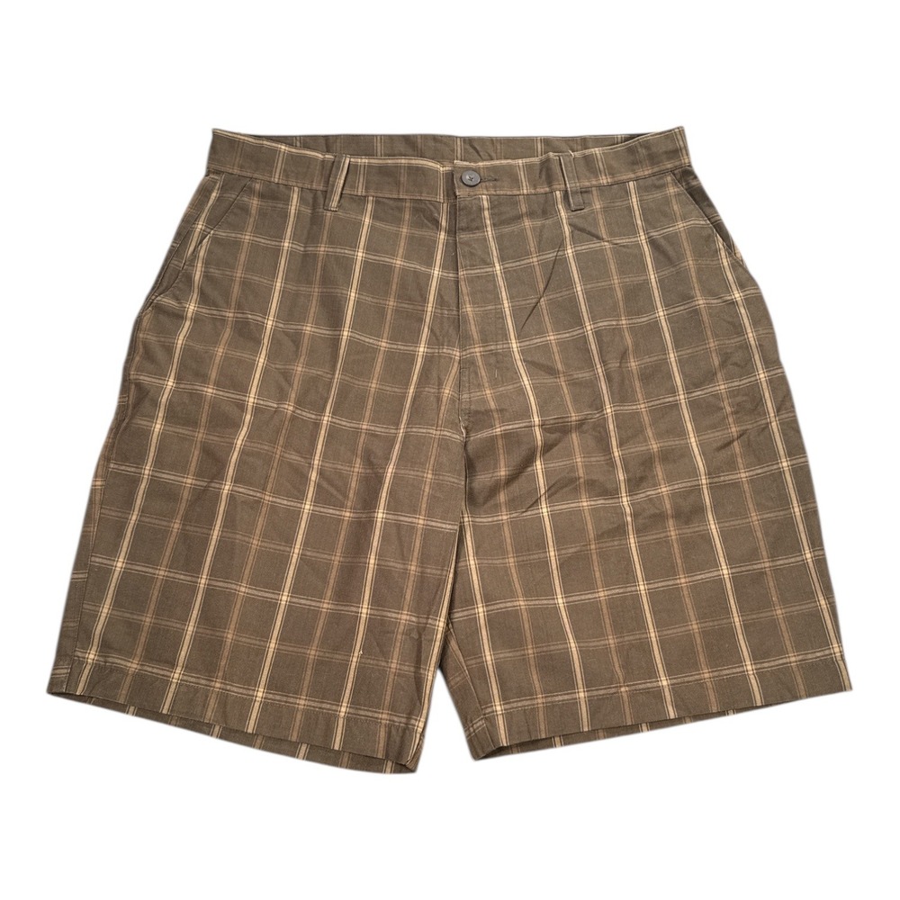 Subculture Men's Plaid Shorts Size 36 Brown Tan Classic Fit - Picture 1 of 7